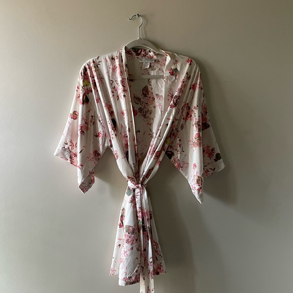 Pink Floral Kimono Robe